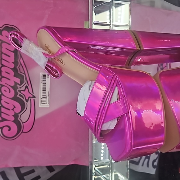 Pink chunky heels - Picture 2 of 4